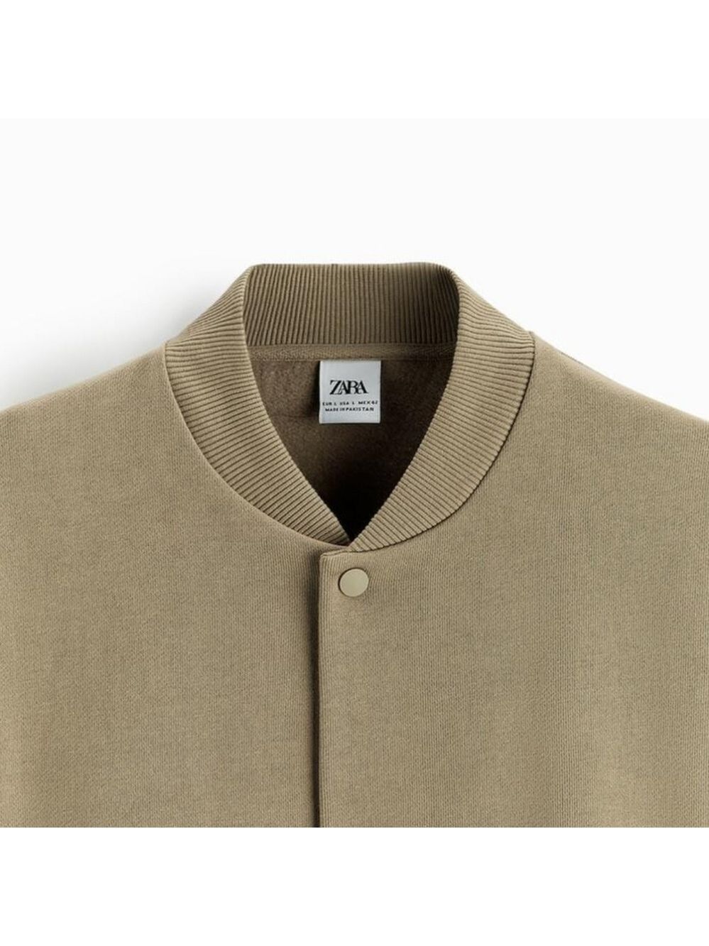 NWT Zara Men Bomber Jacket in Stone, Size M - Picture 8 of 10